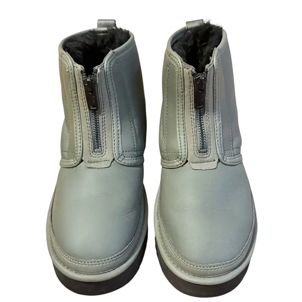 UGG WOMEN NEUMEL PLATFORM ZIP ULTRA MATTE SEAWEED SHOE Size 38/8